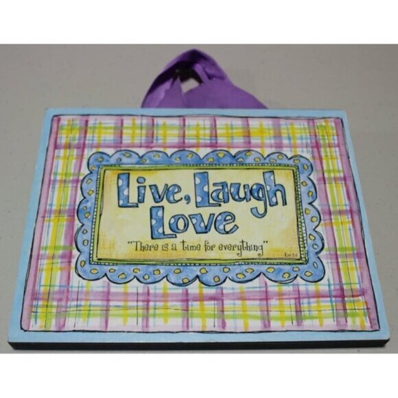 Live Laugh Love Wood Wall Art Sign 9 x 7 - Picture 1 of 2